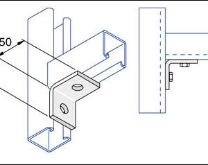 Unistrut 2 Hole Steel Angle Bracket (47 x 50mm)
