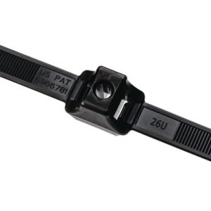 Fixing tie for stud, inside serrated, ?6.4-58.0mm, black, 50pcs.