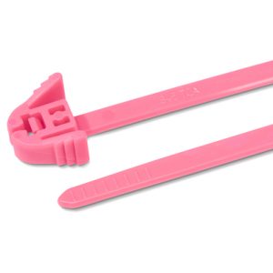 Releasable cable tie, 305x4.7mm, ?16.0-80.0mm, 135N, pink, 100pcs.