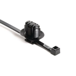 Fixing tie for hole (oval), inside serrated, ⌀5.0-50.0mm, black, 500pcs.