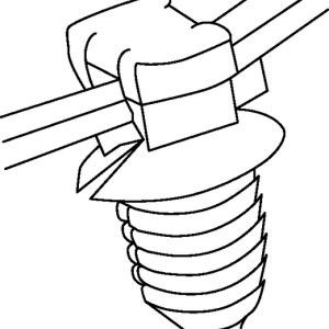 Fixing tie for hole (round), inside serrated, ⌀1.5-32mm, black, 500pcs.