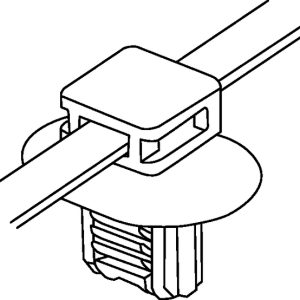 Fixing tie for hole (oval), inside serrated, ⌀5-73mm, black, 500pcs.