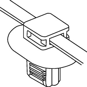 Fixing tie for hole (oval), inside serrated, ⌀5-73mm, black, 500pcs.