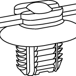 Fixing tie for hole (oval), inside serrated, ⌀50.0mm, black, 500pcs.