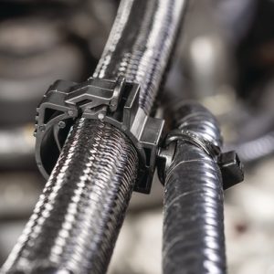 Fixing tie with pipe/tube holder, ?10.0-14.0mm, black, 500pcs.