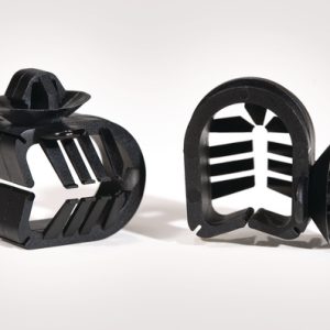 Cable clip for hole (oval), T=0.7-2.5mm, ⌀6.2 x 12.2 mm, Dmin=3.0mm, Dmax=15.0mm