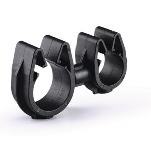 Cable clip with pipe/tube holder, Dmin=9.5mm, Dmax=11.5mm, nom⌀=10.0 mm, nom⌀2=14.0 mm