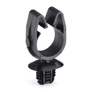 Cable clip for hole (oval)/with pipe/tube holder, T=0.6 - 6.75mm, ⌀6.2 x 12.2 mm/6.5 x 12.5 mm, Dmin=17.0mm, Dmax=21.8mm, nom⌀=19.0 mm
