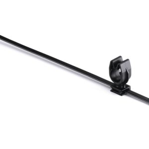 Fixing tie with pipe/tube holder, inside serrated, ?9.5-11.5mm, black, 2000