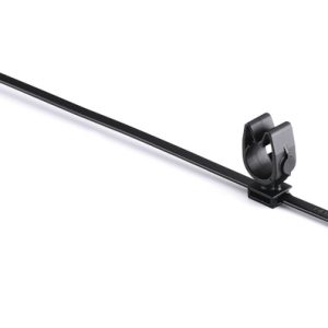 Fixing tie with pipe/tube holder, inside serrated, ?10.5-13.8mm, black, 3000