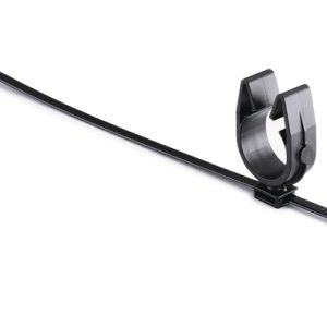 Fixing tie with pipe/tube holder, inside serrated, ?20.0-25.0mm, black, 1000pcs.