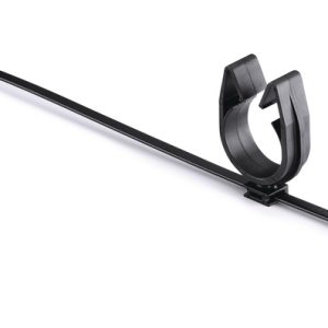 Fixing tie with pipe/tube holder, inside serrated, ?23.0-29.0mm, black, 1000pcs.