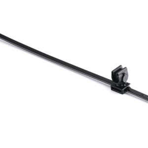 Fixing tie with pipe/tube holder, inside serrated, ?5.5-6.8mm, black, 2000pcs.