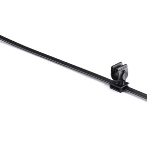 Fixing tie with pipe/tube holder, inside serrated, ?6.0-8.0mm, black, 2500pcs.