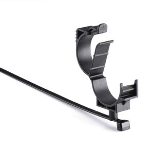 Fixing tie with pipe/tube holder, ⌀20.0-25.0mm, black, 1000pcs.