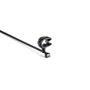 Fixing tie with pipe/tube holder, ⌀10.5-13.8mm, black, 1000pcs.