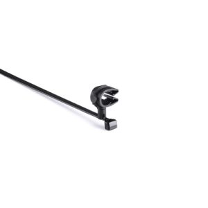 Fixing tie with pipe/tube holder, ?9.5-11.5mm, black, 2000