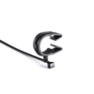 Fixing tie with pipe/tube holder, ⌀20.0-25.0mm, black, 1000pcs.