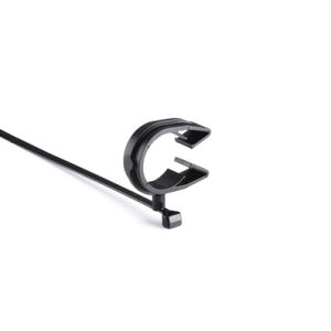 Fixing tie with pipe/tube holder, ⌀23.0-29.0mm, black, 1000pcs.