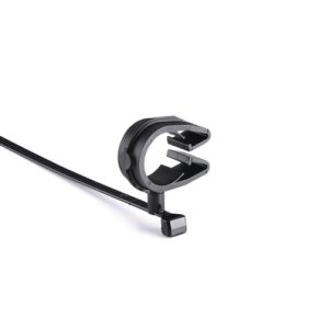 Fixing tie with pipe/tube holder, ?17.0-21.8mm, black, 1000pcs.