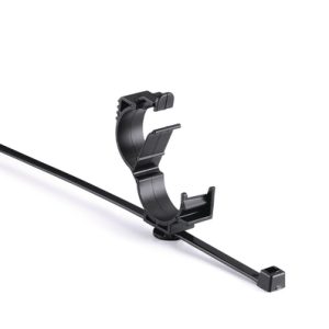 Fixing tie with pipe/tube holder, inside serrated, ?15.0-19.0mm, black, 1000pcs.