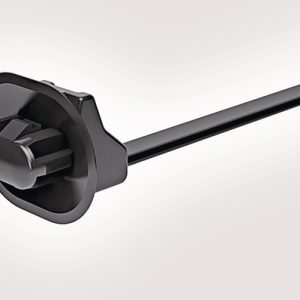 Fixing tie for hole (oval), outside serrated, ⌀1-33mm, black, 500pcs.