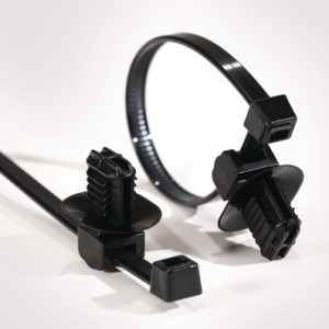 Fixing tie for hole (oval), outside serrated, ⌀4.0-45.0mm, black, 500pcs.