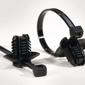 Fixing tie for hole (oval), inside serrated, ⌀50.0mm, black, 500pcs.