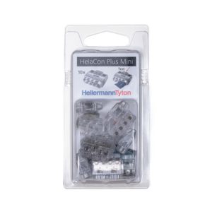 Push-in wire connector, 4 conductors, 0.5 to 2.5 mm? solid wires / 1.0 to 2.5 mm? stranded wires, transparent, 10pcs.