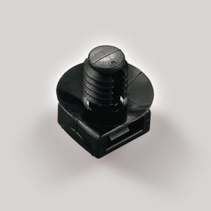 Cable tie mount for hole (round), Wmax=7.9mm, T=1.3-4.5mm, ?8.5 - 8.9 mm, black, 100pcs.