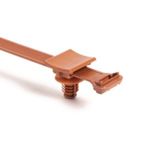 Fixing tie for hole (round), inside serrated, ⌀9.4-57.15mm, brown, 1200pcs.