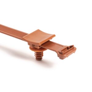 Fixing tie for hole (round), inside serrated, ?9.4-57.15mm, brown, 1200pcs.