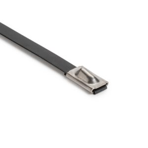 Stainless steel cable tie, ball bearing lock, 362x4.6mm, ?17-102mm, black, 100pcs.