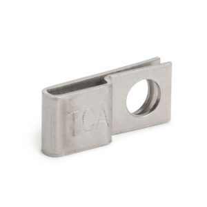 Stainless steel cable tie mount for screw fixation, untreated, Wmax=10.0mm, metal, 100pcs.