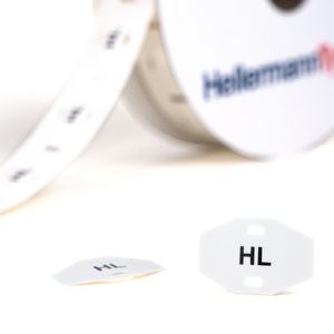 Cable tag, ladder-style, thermal transfer print, 30.0x20.0mm, white, box=1000pcs.