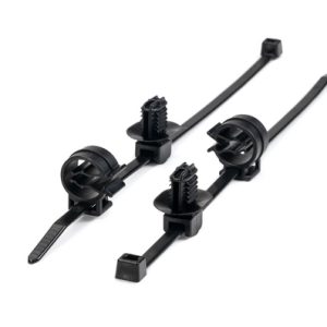 Fixing tie with pipe/tube holder, ?45.0mm, black, 500pcs.
