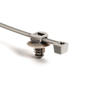 Fixing tie for hole (round), inside serrated, ⌀2.0-50.0mm, grey, 5000pcs.