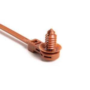 Fixing tie for hole (round), outside serrated, ⌀2.0-50.0mm, brown, 500pcs.