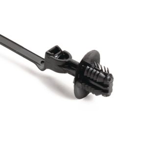 Fixing tie for hole (oval), outside serrated, ⌀2.0-50.0mm, black, 500pcs.