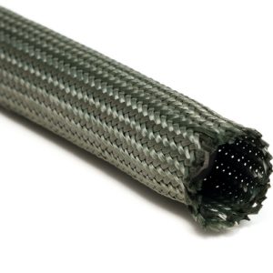 Braided sleeving, high temperature resistant, nom⌀10mm, ⌀8-16mm, green, 50m