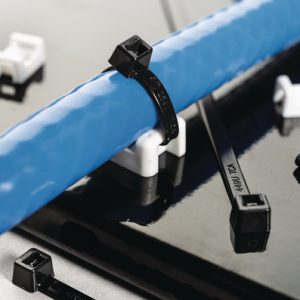 Cable tie mount for screw fixation, Wmax=7.7mm, ?4.6 mm, white, 100pcs.
