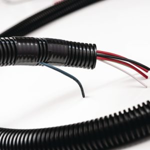 Corrugated tubing, nom?19.05mm, OD=25.12mm, ID=19.28mm, black, 137.16m