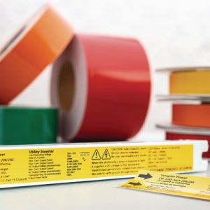 Label, weather resistant/chemical resistance, black, thermal transfer print, 76.2mm, 76.20m