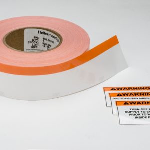 Label, weather resistant/chemical resistance, orange, thermal transfer print, 50.8mm, 76.20m