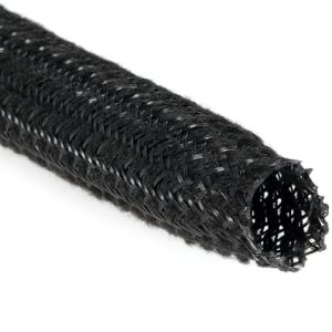 Braided sleeving, noise protective, nom⌀12mm, ⌀8-20mm, black, 300m
