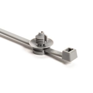 Fixing tie for hole (round), inside serrated, ⌀4.0-45.0mm, grey, 500pcs.