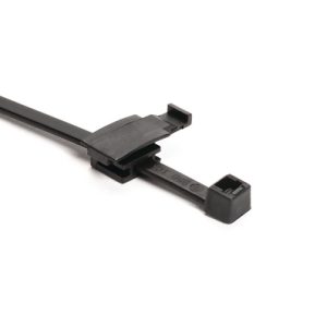 Fixing tie pure clip for connector/for cable bundles, inside serrated, ⌀1.52-50.0mm, black, 100pcs.