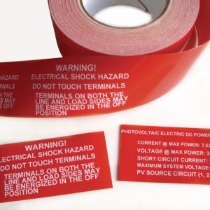 Label, weather resistant/chemical resistance, red, thermal transfer print, 50.8mm, 76.20m
