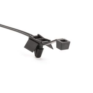 Fixing tie for hole (round), inside serrated, ⌀43.0mm, black, 1000pcs.