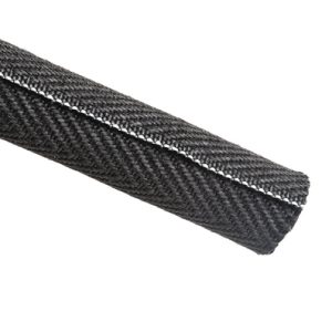Braided sleeving, nom?9.5mm, ?2.54-9.5mm, black, 76.20m